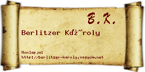 Berlitzer Károly névjegykártya
